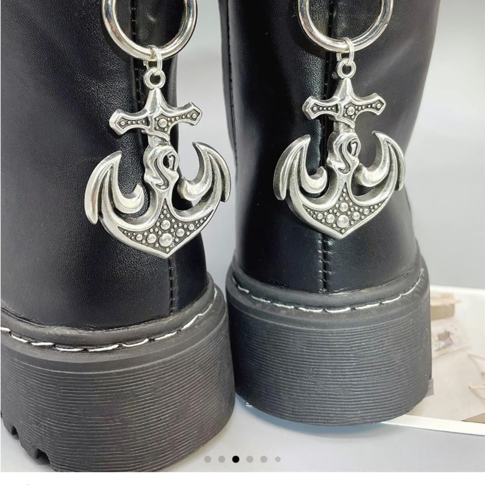 Boot jewelry Silver/Black anchor